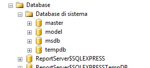 I database di sistema di Sql Server: master, model, msdb e tempdb